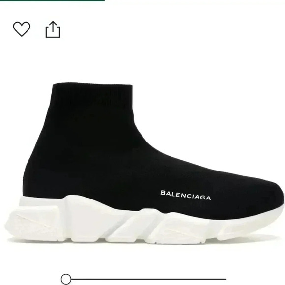 Balenciaga Black Knit Fabric Speed Trainer Slip On Sneakers - Picture 1 of 10